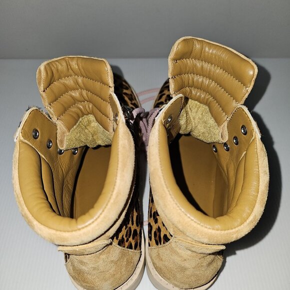 NEW Greats Lorimer Ankle Boot Womens 10 Leopard Print Calf Hair Hiking Utility - Picture 8 of 13